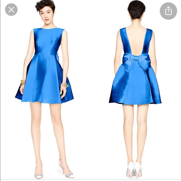 kate spade Dresses & Skirts - NWOT KATE SPADE Blue Open Bow Back Fit/Flare Mini